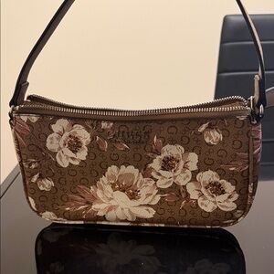 Guess Brown Floral Shoulder Bag